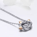 925 Sterling Silver Necklace, Length 38-45cm, Pendant 1.2*1cm, for Women
