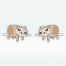 925 Sterling Silver Enamel Oxidized Earrings for Women, 0.7*1.2cm