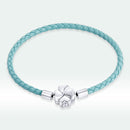 925 Sterling Silver and Leather 17cm Bracelet