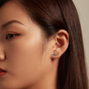 925 Sterling Silver Earrings with Pavé Setting CZ and Oxidized Finish for Women