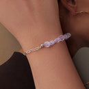 925 Sterling Silver & White Gold Plated Crystal Bracelet 16+5cm for Women