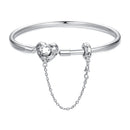 925 Sterling Silver Bracelet with Pavé Setting CZ, Size 17.0 for Women