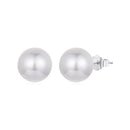 925 Sterling Silver Earrings with Quality Shell Pearl in White Gold Plating for Women