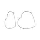 925 Sterling Silver Earrings with White Gold Plating - 27mm for Women