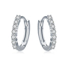 925 Sterling Silver Earrings with Pavé Setting CZ, Size 1.2*0.2cm for Women