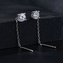 925 Sterling Silver 4.0 Carat Moissanite Earrings for Women