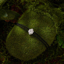 925 Sterling Silver White Gold Plated Round Moissanite 15+6cm Cotton Cord Bracelet for Women