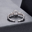 925 Sterling Silver Moissanite 0.65 Carat Ring for Women Size E