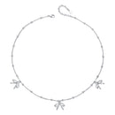 925 Sterling Silver + Plated White Gold Necklace with Adjustable Length for Women
