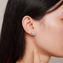 925 Sterling Silver Plated Moonstone Earrings with CZ for Women