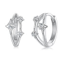 925 Sterling Silver Earrings with Pavé Setting CZ in White Gold for Women