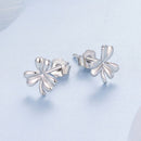 925 Sterling Silver White Gold Plated 0.7cm Earrings for Women