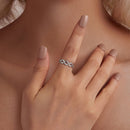 925 Sterling Silver White Gold Plated 0.6cm Ring Size 6 for Women