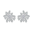 925 Sterling Silver Earrings with Pavé Set CZ in White Gold Finish, 1.1*1.0cm