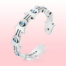 S925 Sterling Silver Pavé Setting CZ Oxidized Silver Ring