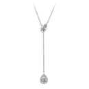 925 Sterling Silver Moissanite Necklace with 3 Stone Sizes for Women