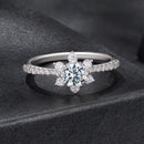 925 Sterling Silver Pavé Moissanite Ring with CZ - Size 6