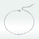 925 Sterling Silver & Plated Platinum Bracelet - 17+5cm Length