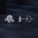 925 Sterling Silver Moissanite 0.01 Carat Earrings Size 4*9mm for Women