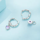 S925 Sterling Silver Earrings with Transparent Glass for Women