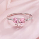 925 Sterling Silver Plated White Gold 0.65cm Pendant Ring Size 6 for Women