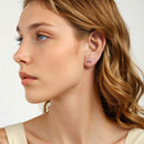 925 Sterling Silver Earrings with Pavé Setting CZ in Oxidized Silver