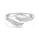 925 Sterling Silver White Gold Plated 0.2cm Ring for Women
