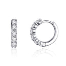 925 Sterling Silver Earrings with Pavé CZ in Platinum Plating, 1.6 x 0.3 cm for Women