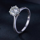 925 Sterling Silver Moissanite 1 Carat Ring Size 6 for Women