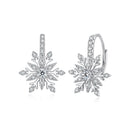 925 Sterling Silver Earrings with Pavé Setting CZ in White Gold for Women