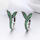 925 Sterling Silver Earrings with Pavé Setting CZ 1.5*1cm for Women