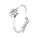925 Sterling Silver White Gold Plated Moissanite Ring Size E for Women