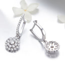 925 Sterling Silver Plated Platinum Pavé Setting CZ Earrings
