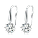 925 Sterling Silver Earrings with Pavé Setting and Platinum Plating