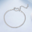 925 Sterling Silver Plated White Gold Bracelet - Adjustable 17+5cm