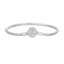 925 Sterling Silver Pavé Setting CZ Bracelet for Women - 17.0 Size, 170mm Length, 3mm Chain Thickness