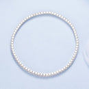 925 Sterling Silver White Gold Plated 16cm Stretchable CZ Bracelet for Women