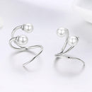 925 Sterling Silver Oxidized Earrings with Shell Pearl for Women