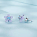 925 Sterling Silver Opal 8mm Earrings for Women