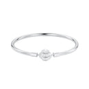 925 Sterling Silver White Gold Plated Bracelet 17.0 cm Inner Diameter 55mm for Women