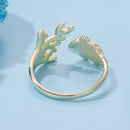 925 Sterling Silver Enamel Pavé Setting CZ Gold Plated Ring for Women