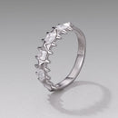 925 Sterling Silver 0.24cm White Gold Plated Ring with CZ for Women Size 6