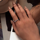 925 Sterling Silver Pavé Setting CZ Oxidized Ring | Size Nan | Style E
