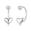 925 Sterling Silver Earrings with White Gold Plating, 1.3x0.58cm for Women