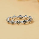 925 Sterling Silver Ring with Pavé Setting CZ - Size 6.0 - Oxidized Silver