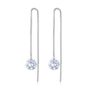 925 Sterling Silver Earrings with 0.8cm Main Stone and CZ for Women