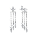 925 Sterling Silver Earrings with White Gold Plating and CZ