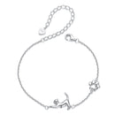 925 Sterling Silver & Plated White Gold Adjustable Bracelet for Women