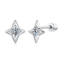 925 Sterling Silver Moissanite Earrings 0.8cm for Women