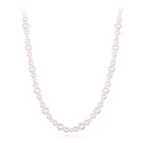 925 Sterling Silver White Gold Plated Necklace with Synthetic Pearls for Women